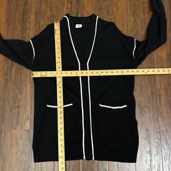 CABI Comfort Cardigan Sweater Black V-Neck Cotton Blend Cozy Minimalist - Picture 13 of 13
